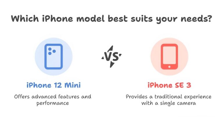 the comparison between iPhone 12 mini vs iPhone SE 3.